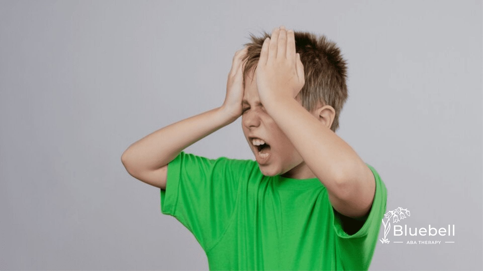 An autistic boy having a meltdown