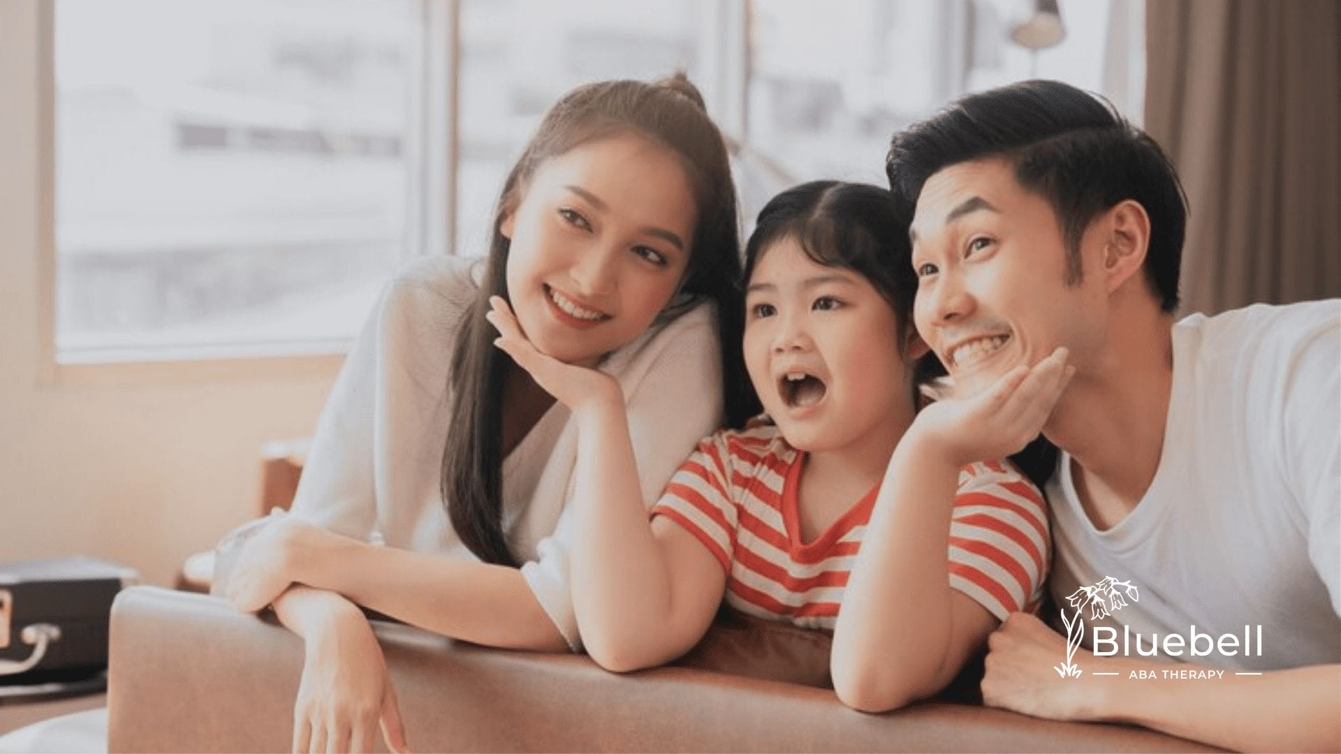 A family in a living room