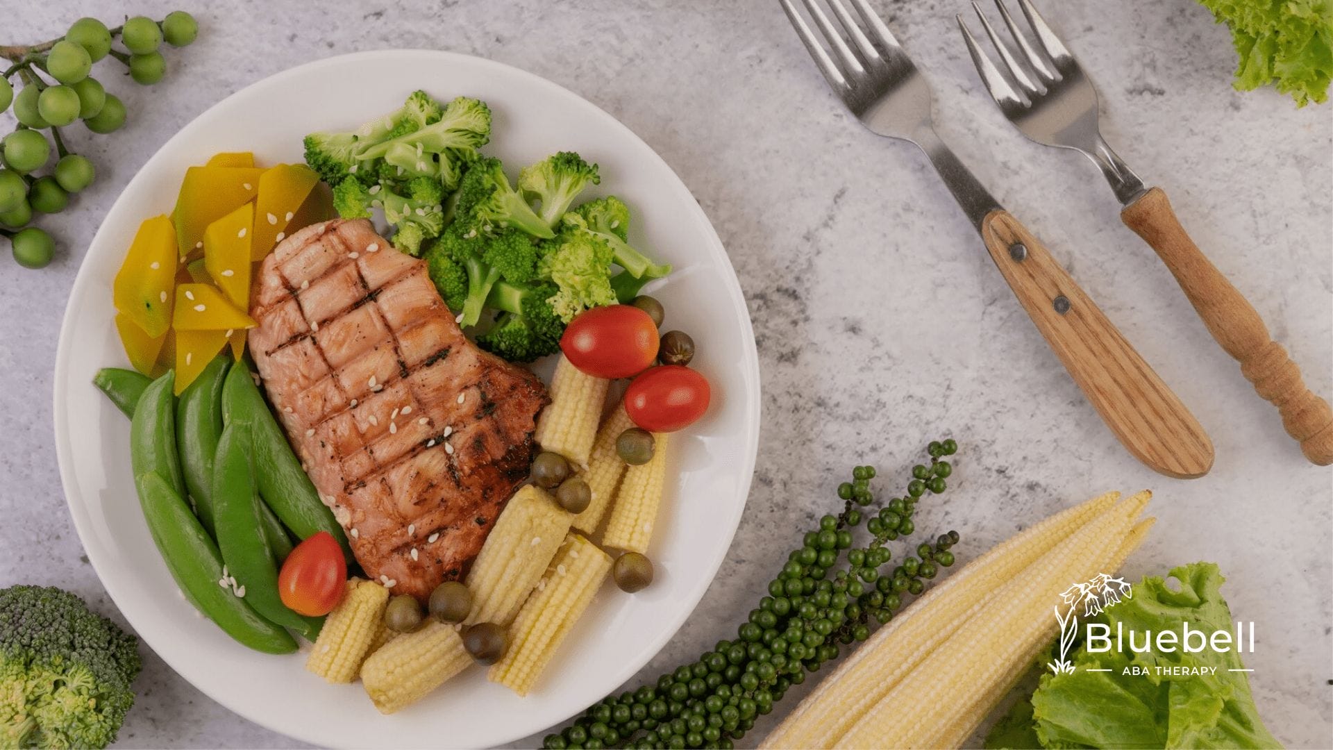 A plate of nutritious meal on a table